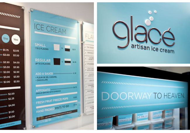 Glace menu design